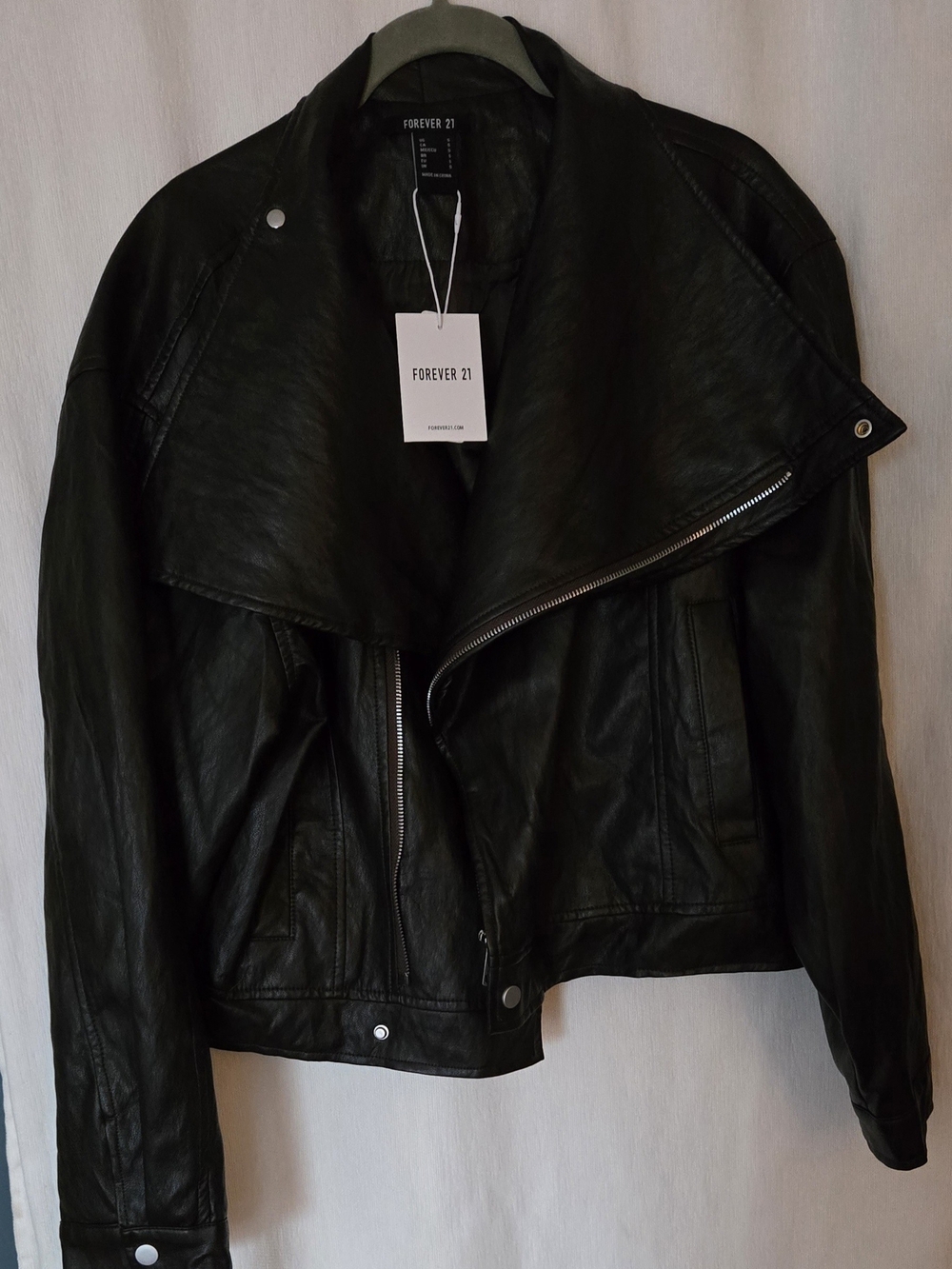 Forever 21 Black Faux Leather Moto Jacket